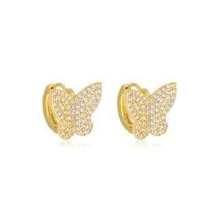Brincos Borboleta Banhado a Ouro 18k