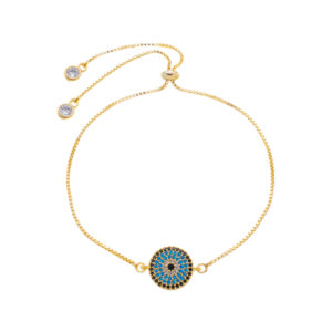 Pulseira Olho Grego ao Banho de Ouro 18k