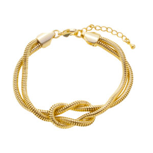 Pulseira Nó Eterno ao banho de ouro 18k