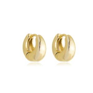 Brincos Argola Canoa Banhado ao Ouro 18k