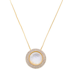 Colar Madre Pérola ao Banho de Ouro 18k