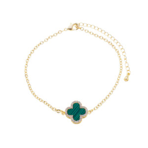 Pulseira Trevo ao Banho de Ouro 18k
