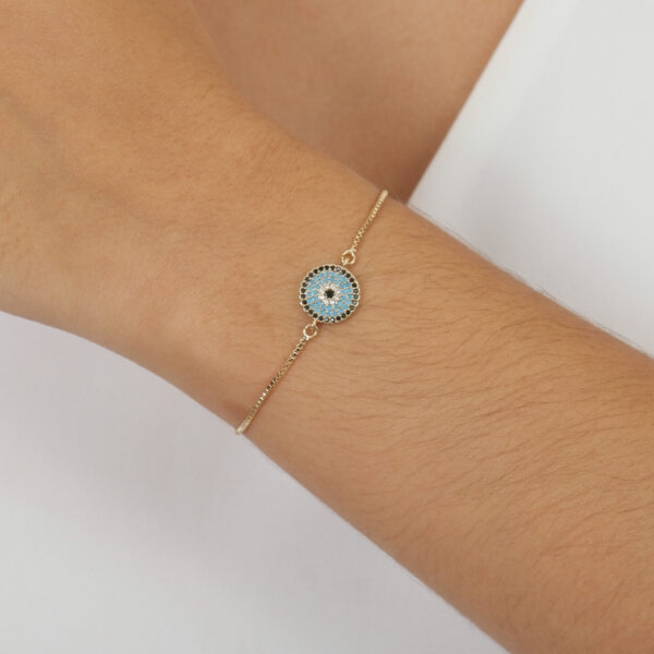 Pulseira Olho Grego ao Banho de Ouro 18k - Imagem 2